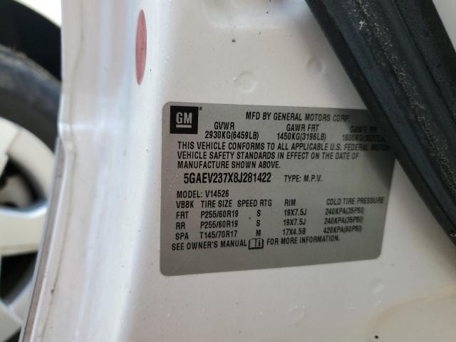 Photo 10 from auction – 2008 BUICK ENCLAVE CX with VIN 5GAEV237X8J281422