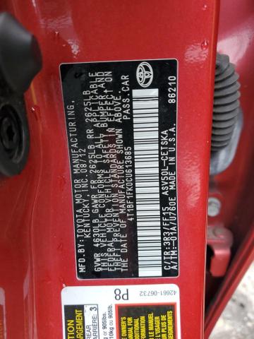 Photo 10 from auction – 2012 TOYOTA CAMRY L/ with VIN 4T1BF1FK0CU613685