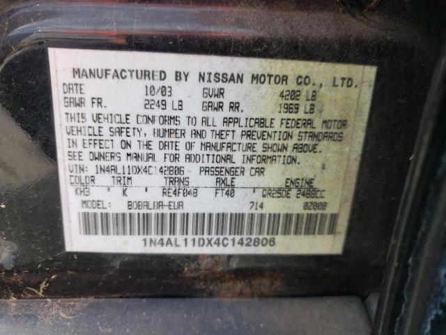 Photo 10 from auction – 2004 NISSAN ALTIMA BAS with VIN 1N4AL11DX4C142806
