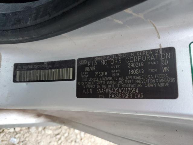 Photo 10 from auction – 2010 KIA FORTE SX with VIN KNAFW6A35A5117594
