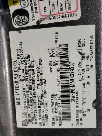 Photo 10 from auction – 2011 FORD FUSION SE with VIN 3FAHP0HA5BR324257