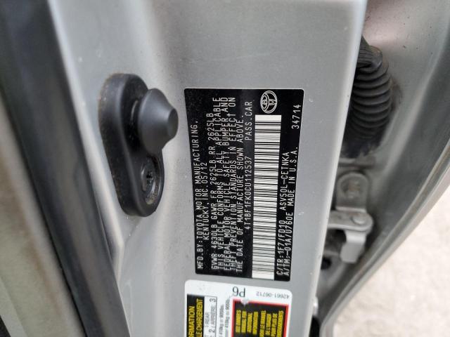 Photo 10 from auction – 2012 TOYOTA CAMRY BASE with VIN 4T1BF1FK0CU112537
