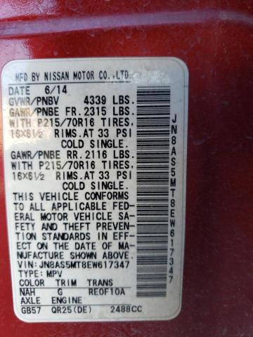 Photo 10 from auction – 2014 NISSAN ROGUE SELE with VIN JN8AS5MT8EW617347