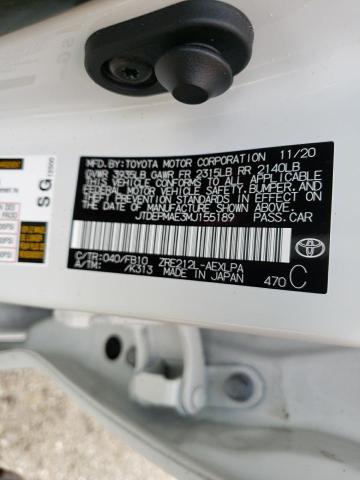 Photo 10 from auction – 2021 TOYOTA COROLLA LE with VIN JTDEPMAE3MJ155189