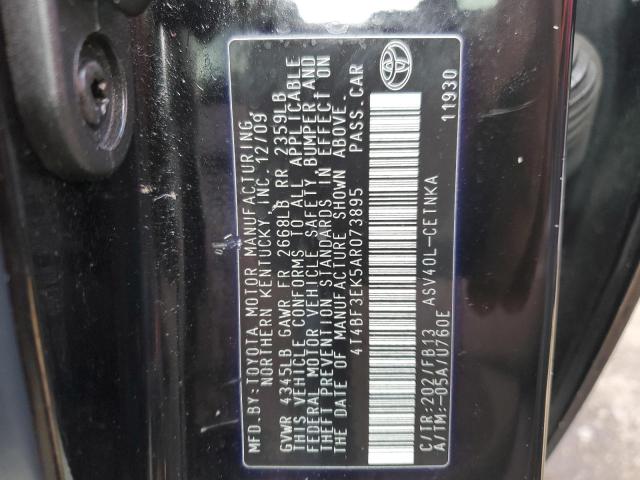 Photo 10 from auction – 2010 TOYOTA CAMRY BASE with VIN 4T4BF3EK5AR073895