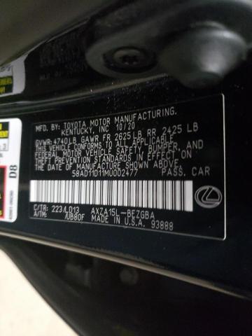 Photo 10 from auction – 2021 LEXUS ES 250 BAS with VIN 58AD11D11MU002477