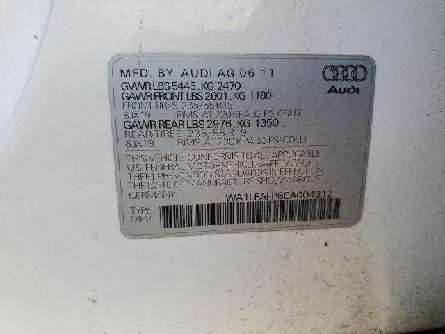 Photo 10 from auction – 2012 AUDI Q5 PREMIUM with VIN WA1LFAFP6CA004312