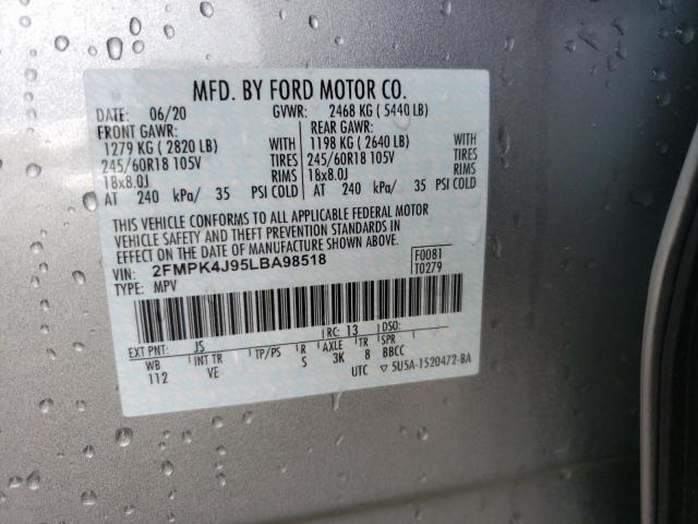 Photo 10 from auction – 2020 FORD EDGE SEL with VIN 2FMPK4J95LBA98518