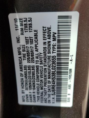 Photo 10 from auction – 2011 HONDA CR-V EX with VIN 5J6RE4H53BL023655