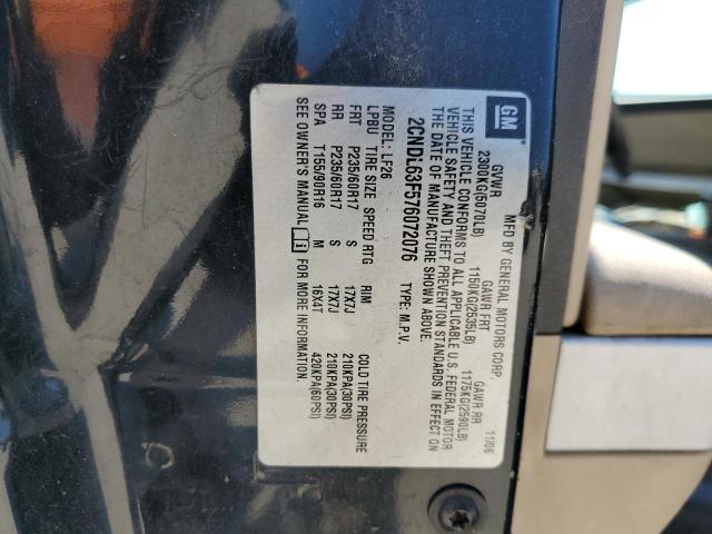 Photo 10 from auction – 2007 CHEVROLET EQUINOX LT with VIN 2CNDL63F576072076