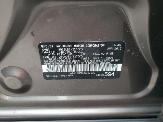 Photo 10 from auction – 2012 MITSUBISHI OUTLANDER with VIN JA4AS3AWXCU027930