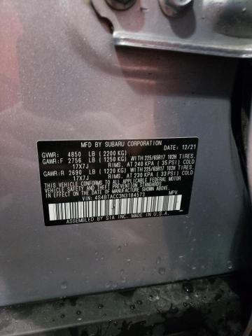 Photo 10 from auction – 2022 SUBARU OUTBACK PR with VIN 4S4BTACC3N3184573