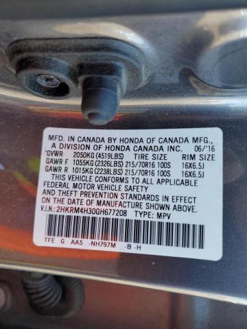 Photo 10 from auction – 2016 HONDA CR-V LX with VIN 2HKRM4H30GH677208