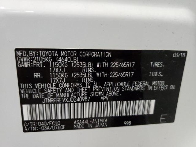 Photo 10 from auction – 2018 TOYOTA RAV4 ADVEN with VIN JTMRFREVXJD240987
