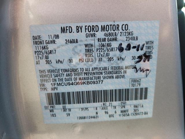 Photo 10 from auction – 2009 FORD ESCAPE LIM with VIN 1FMCU94G69KB09377