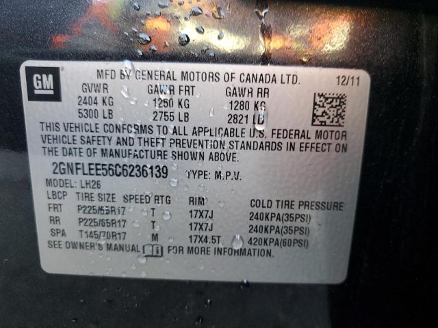Photo 10 from auction – 2012 CHEVROLET EQUINOX LT with VIN 2GNFLEE56C6236139