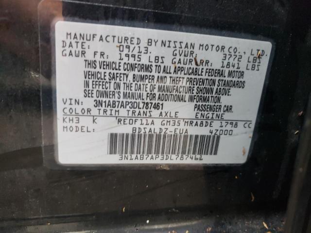 Photo 10 from auction – 2013 NISSAN SENTRA S with VIN 3N1AB7AP3DL787461
