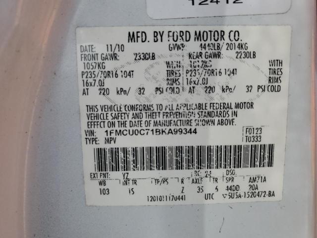 Photo 10 from auction – 2011 FORD ESCAPE XLS with VIN 1FMCU0C71BKA99344