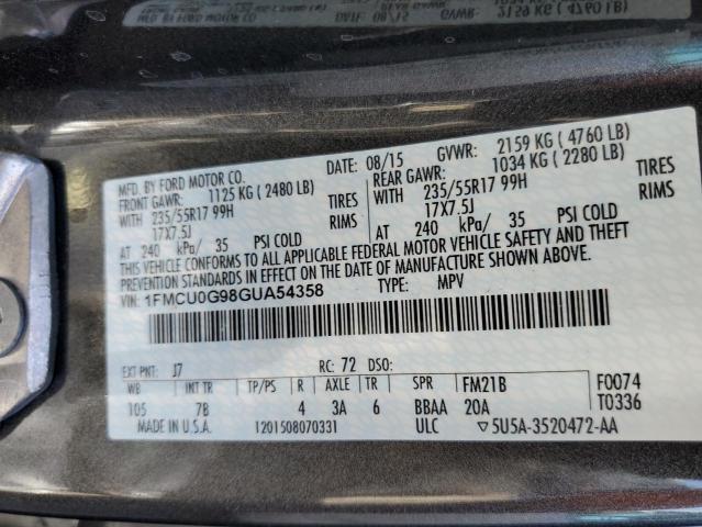 صورة رقم 10 من المزاد - 2016 FORD ESCAPE SE مع VIN 1FMCU0G98GUA54358