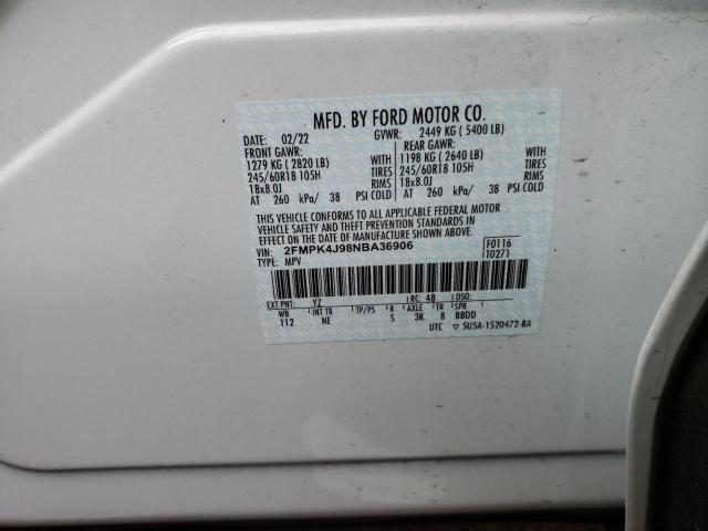 Photo 10 from auction – 2022 FORD EDGE SEL with VIN 2FMPK4J98NBA36906