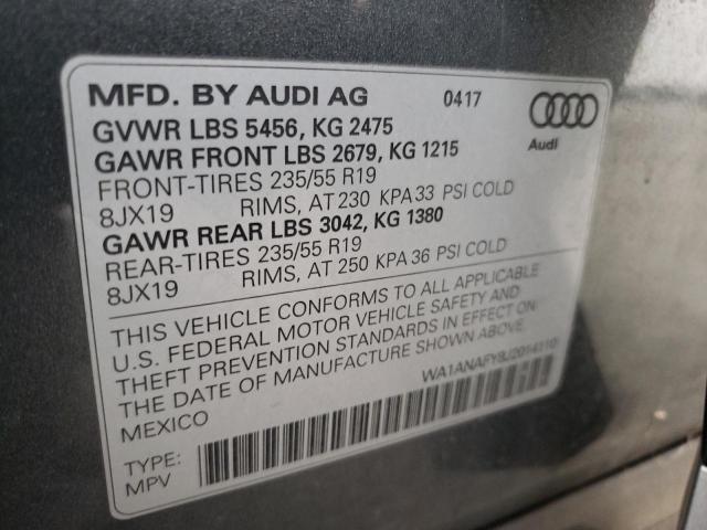 Photo 10 from auction – 2018 AUDI Q5 PREMIUM with VIN WA1ANAFY8J2014110