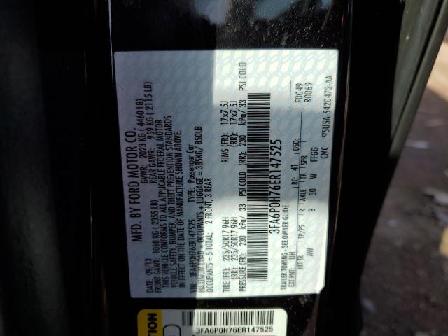 Photo 10 from auction – 2014 FORD FUSION SE with VIN 3FA6P0H76ER147525
