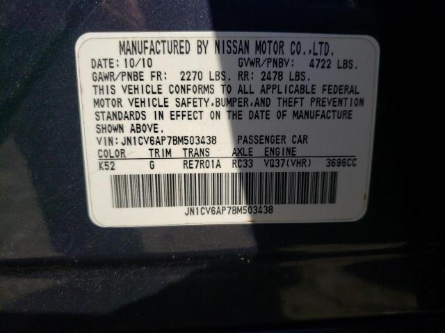 Photo 10 from auction – 2011 INFINITI G37 BASE with VIN JN1CV6AP7BM503438