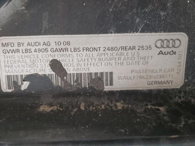 Photo 10 from auction – 2009 AUDI A4 2.0T QU with VIN WAULF78K29N034111