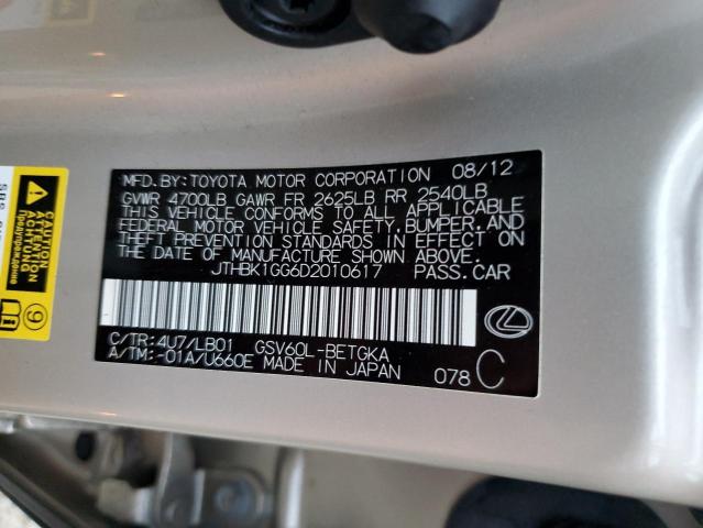 Photo 10 from auction – 2013 LEXUS ES 350 with VIN JTHBK1GG6D2010617