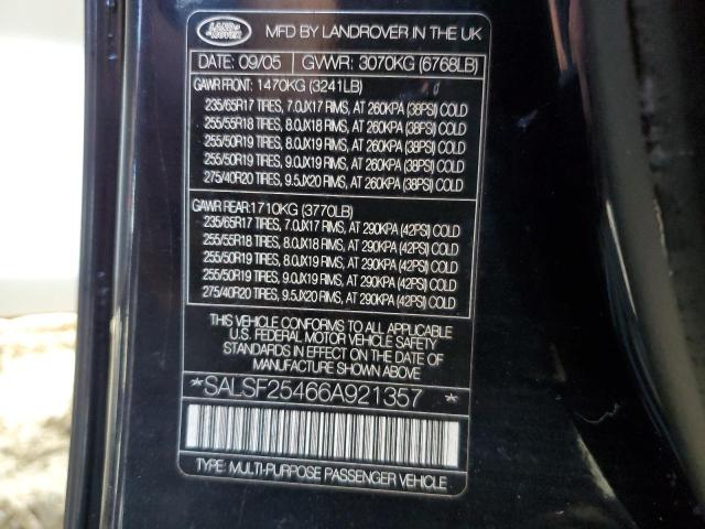 Photo 10 from auction – 2006 LAND ROVER RANGE ROVE with VIN SALSF25466A921357