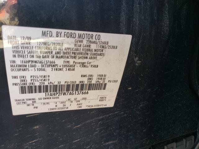 Photo 10 from auction – 2010 FORD TAURUS LIM with VIN 1FAHP2FW7AG137666