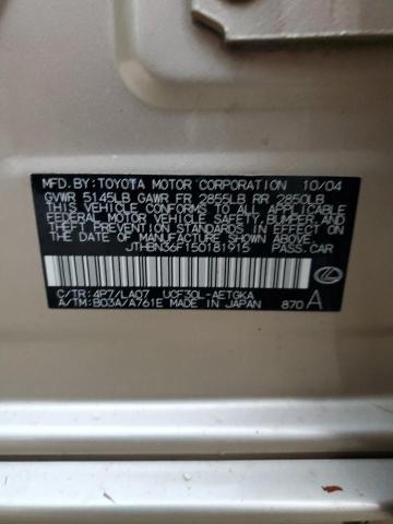 Photo 10 from auction – 2005 LEXUS LS 430 with VIN JTHBN36F150181915