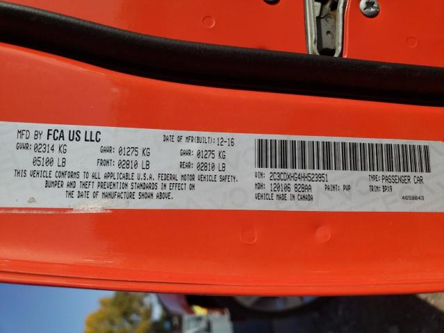 Photo 10 from auction – 2017 DODGE CHARGER SX with VIN 2C3CDXHG4HH523951