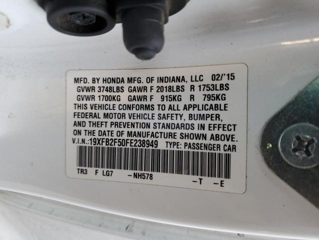 Photo 10 from auction – 2015 HONDA CIVIC LX with VIN 19XFB2F50FE238949