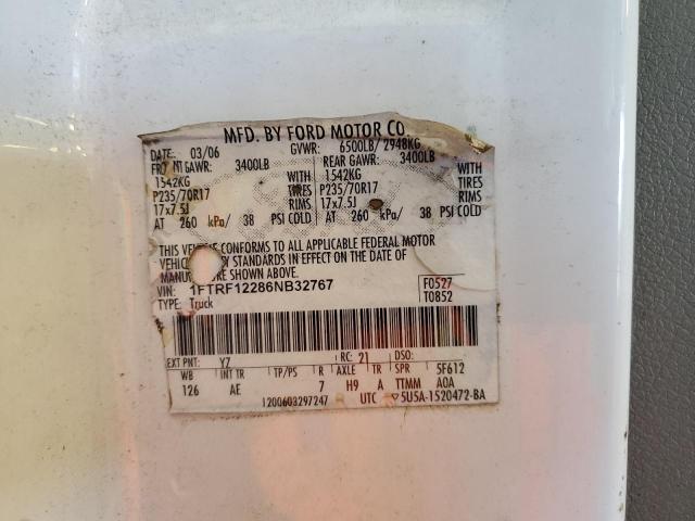 Photo 10 from auction – 2006 FORD F150 with VIN 1FTRF12286NB32767