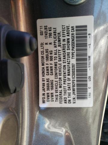 Zdjęcie 10 z aukcji – 2012 HONDA CIVIC LX z VIN JHMFB2F51CS003287