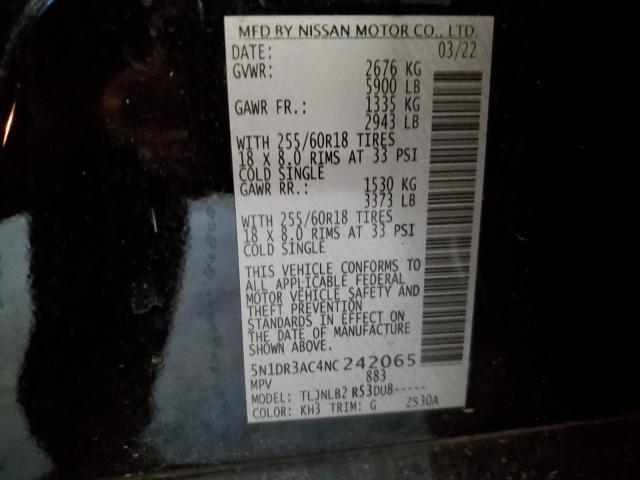 Photo 10 from auction – 2022 NISSAN PATHFINDER with VIN 5N1DR3AC4NC242065
