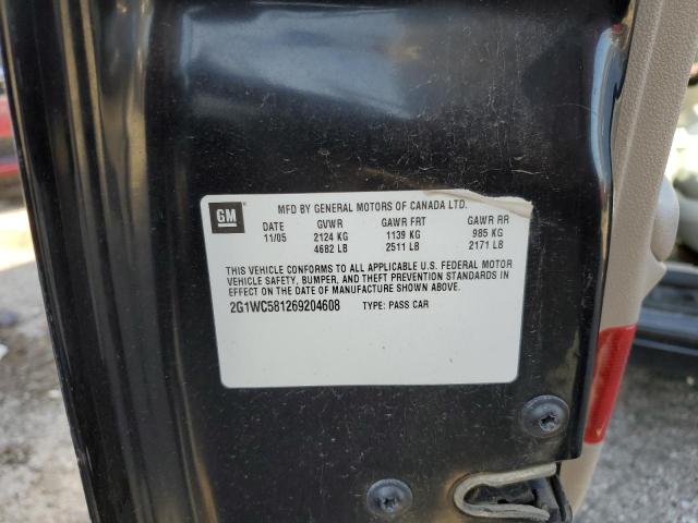 Photo 10 from auction – 2006 CHEVROLET IMPALA LT with VIN 2G1WC581269204608