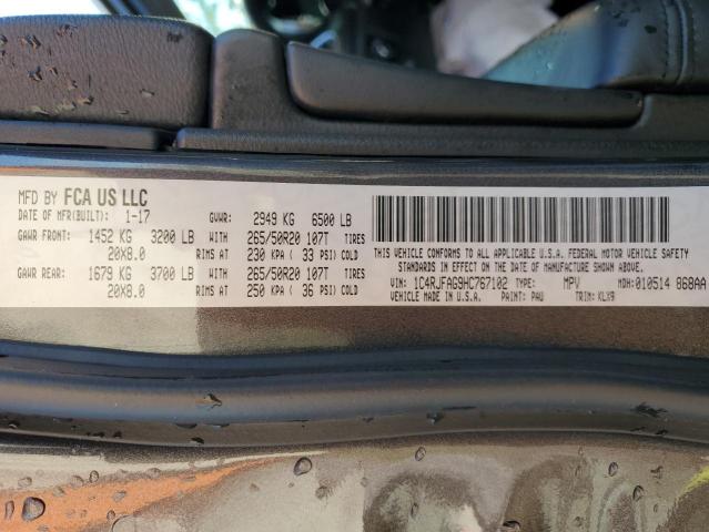 Photo 10 from auction – 2017 JEEP GRAND CHER with VIN 1C4RJFAG9HC767102