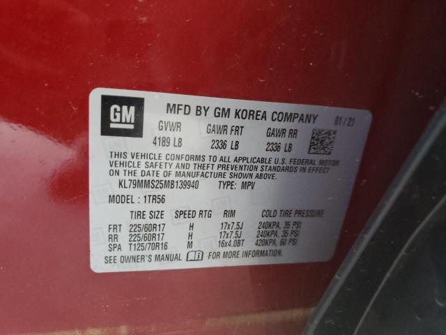Photo 10 from auction – 2021 CHEVROLET TRAILBLAZE with VIN KL79MMS25MB139940