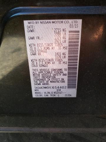 Photo 10 from auction – 2015 NISSAN PATHFINDER with VIN 5N1AR2MM3FC654402