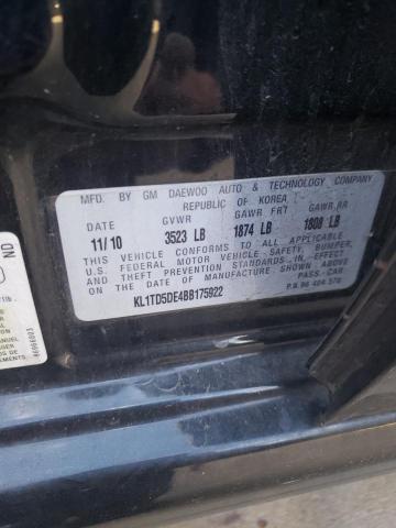 Photo 10 from auction – 2011 CHEVROLET AVEO LS with VIN KL1TD5DE4BB175922