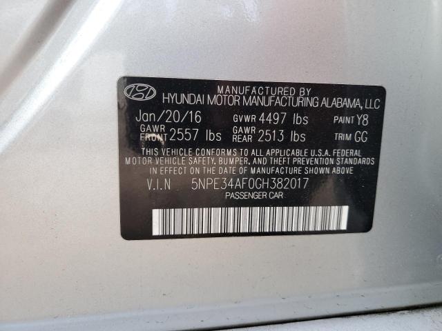 Photo 10 from auction – 2016 HYUNDAI SONATA SPO with VIN 5NPE34AF0GH382017