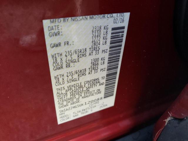 Photo 10 from auction – 2016 NISSAN MURANO S with VIN 5N1AZ2MG5GN120088