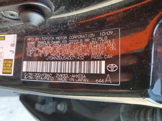Photo 10 from auction – 2010 TOYOTA PRIUS with VIN JTDKN3DU5A0071432
