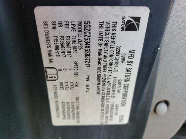 Photo 10 from auction – 2005 SATURN VUE with VIN 5GZCZ534X5S837217