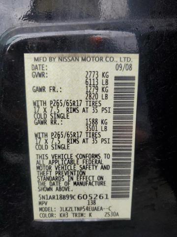 Photo 10 from auction – 2009 NISSAN PATHFINDER with VIN 5N1AR18B99C605261