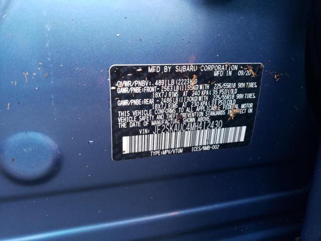 Photo 10 from auction – 2021 SUBARU FORESTER L with VIN JF2SKAUC4MH412430
