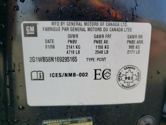 Photo 10 from auction – 2006 CHEVROLET IMPALA LS with VIN 2G1WB58N169295165