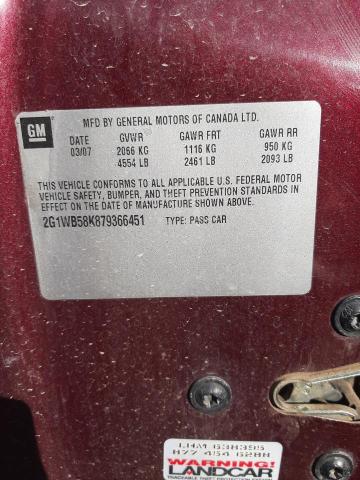 Photo 10 from auction – 2007 CHEVROLET IMPALA LS with VIN 2G1WB58K879366451